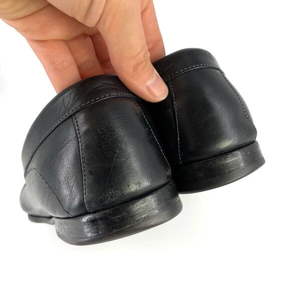 SANTONI Horse Bit Loafer Moccasin Black Leather 9 D